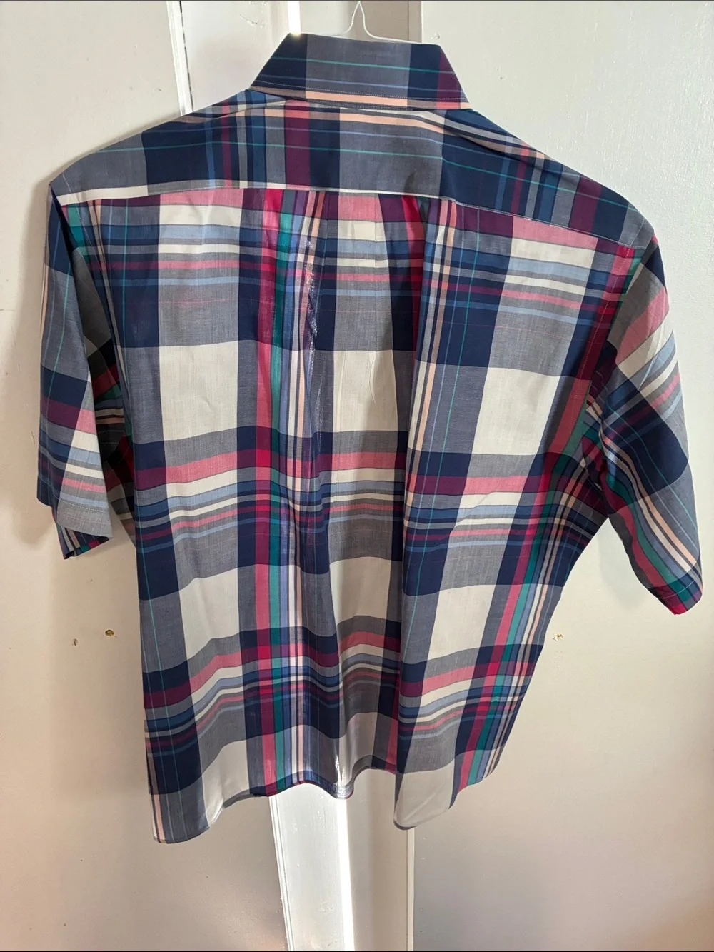 Levi's Navy, Pink & Teal Plaid Short-Sleeve Button-Down Shirt